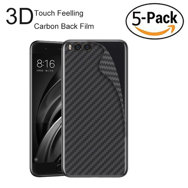 5PACK 3D Carbon Rear Fibre Skin Sticker Protector For Xiaomi 4C 4i 4S 5 5s Plus Protective Back Film Mi 6 M6 6X 8 SE | Мобильные