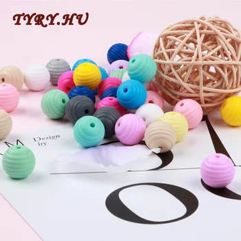 

10Pcs/lot Round Spiral Silicone Beads for DIY Baby Teething Necklace Accessories Food Grade Silicone Toy Baby Teether