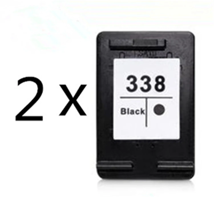 

2Pcs compatible for hp 338 black ink cartridge for HP C8765E for HP 5740 6450 6620 6840 9800 6210 7210 8153 8750