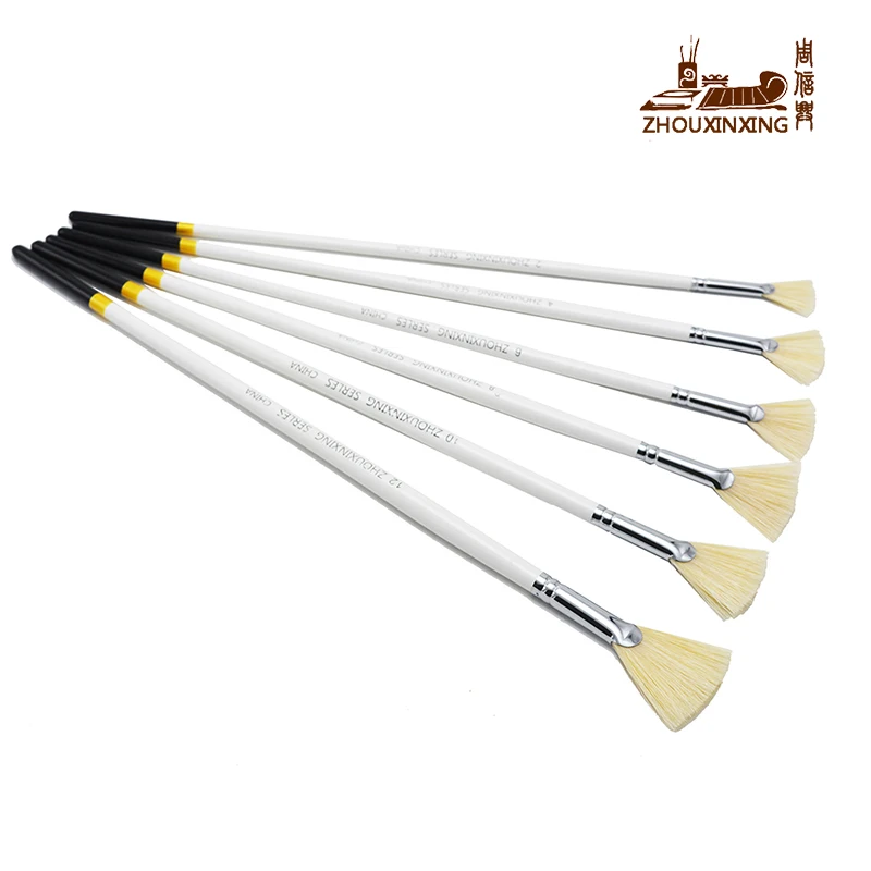 

6pcs/Set, sector oil Painting Brush pig 's bristles Hair artist Drawing Art Supplies painting brushes oil painting brush