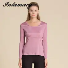 Трикотажная Рубашка с длинными рукавами из натурального шелка, натуральный шелк