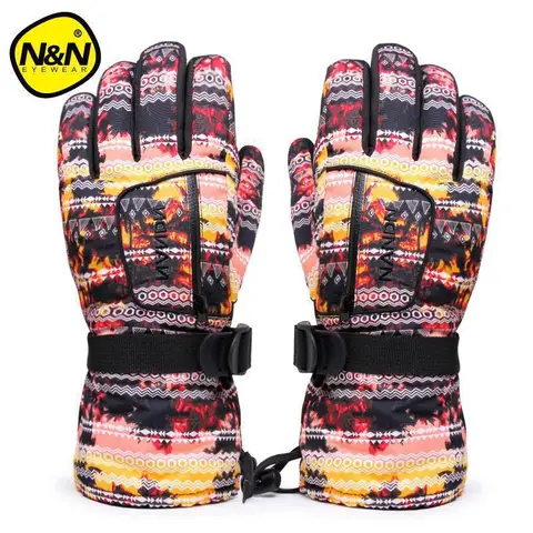 Amante da Motocicleta Luvas de Esqui ao ar Livre para Mulheres dos Homens à Prova Nandn Crianças Snowboard Dwaterproof Água Windstopper Engrossado Luvas Quentes Pai