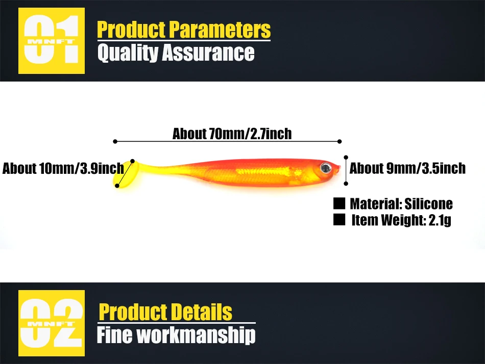Mnft 24 шт. 6 цветов T хвост Радуга рыбы приманка 70 мм/2.1 г мягкие Swimbaits 3D Средства ухода для век силиконовые Рыболовные приманки