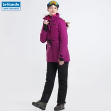 Новые женские лыжные куртки и штаны для катания на лыжах Сноуборд наборы толстые теплые водонепроницаемые ветрозащитные зимние женский лыжный костюм