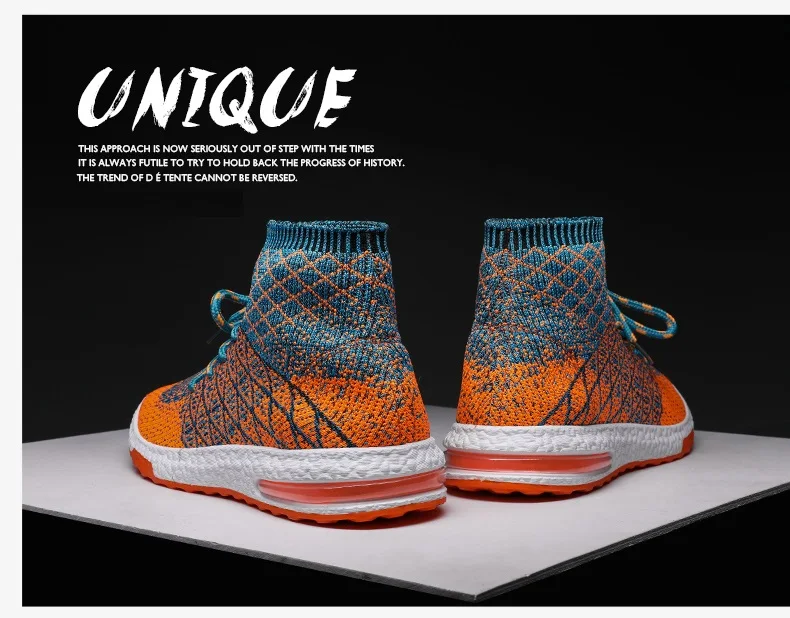 Prikol Новинка года сетки кожа для мужчин бег спортивные носки обувь легкий гибкий носимых высокие кроссовки Zapatillas