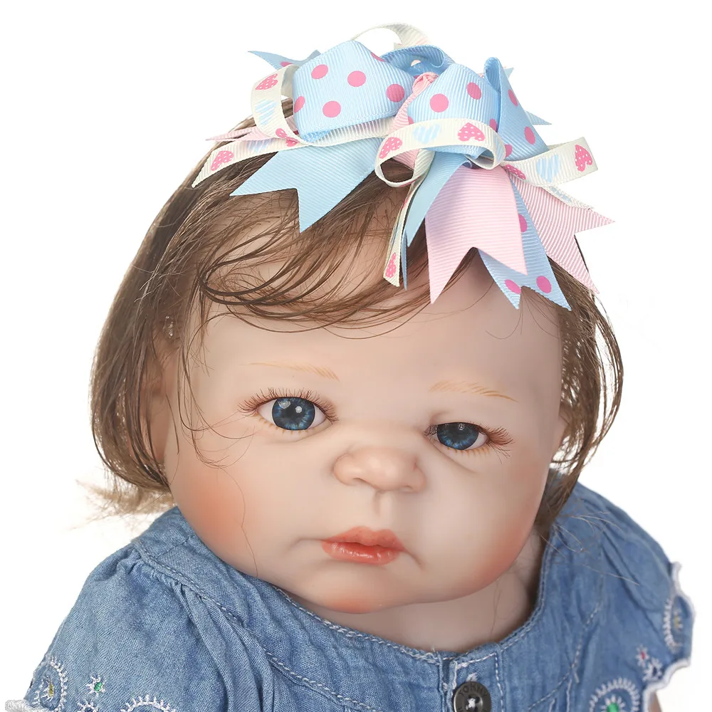 22 &quotbebe girl reborn dolls силиконовые куклы для всего тела укорененные гладкие волосы с
