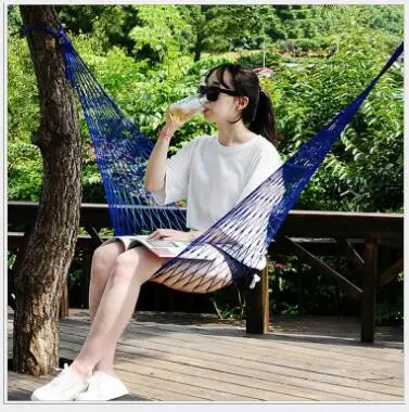 

Outdoor mesh leisure bed strengthens single nylon rope portable hammock swing