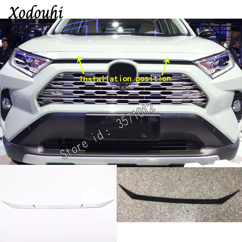 

For Toyota RAV4 2019 2020 car sticker styling body bumper engine trim Front bottom Grid Grill Grille edge panel frame parts 1pcs