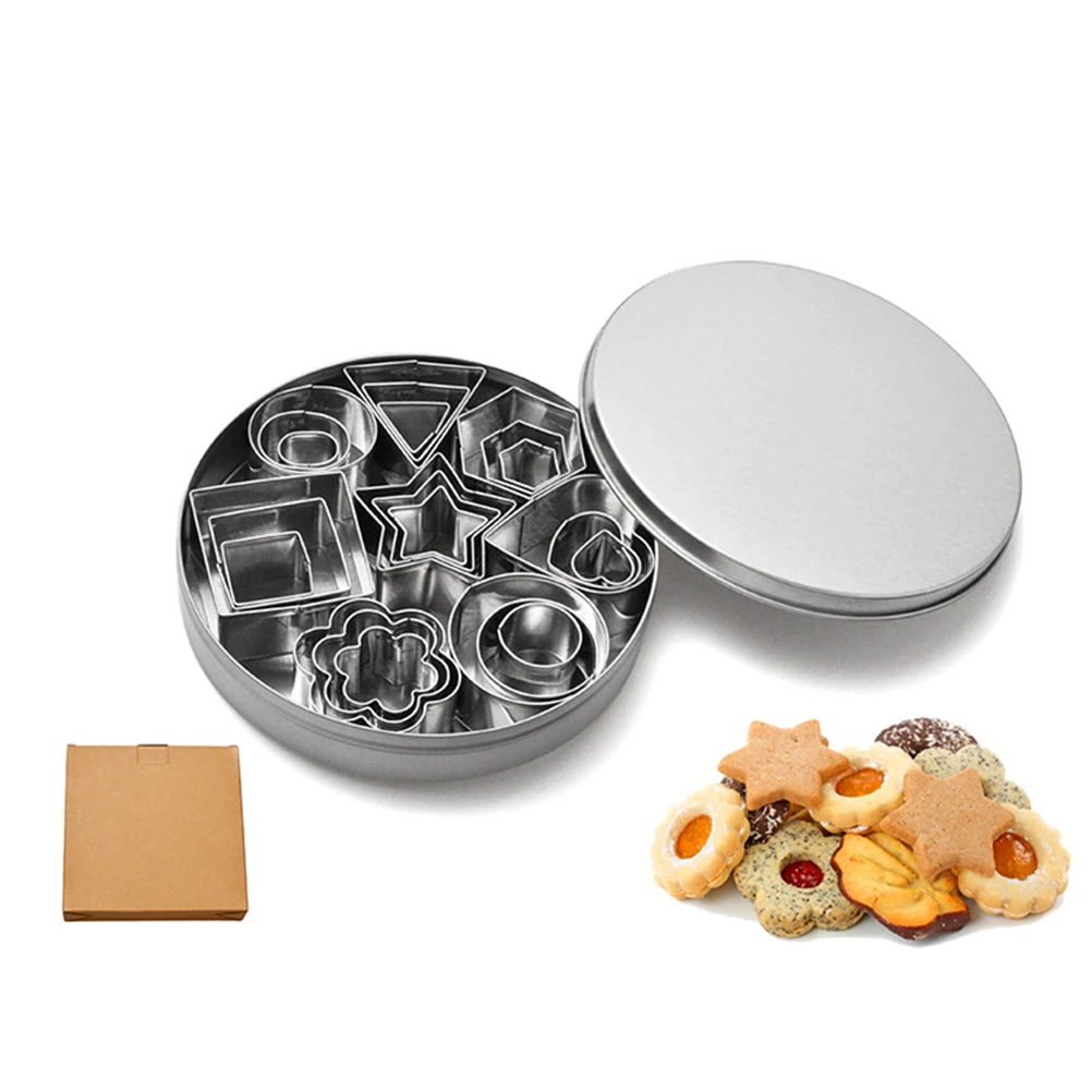 24 шт. набор резаков для печенья из нержавеющей стали для выпечки металлические Кондитерские резаки мини геометрические формы для печенья резаки для кухни