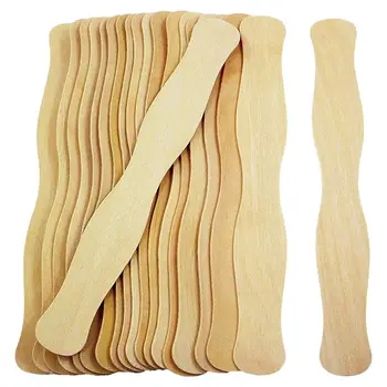 

Hot Sale 200x Jumbo 8 inch Popsicles, Long Wooden & Wavy Bulk Tongue Depressors Paint Sticks Craft Sticks Wood color