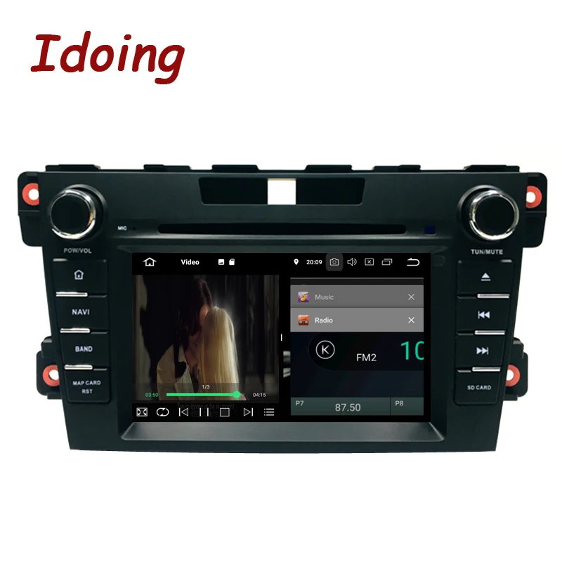 Clearance Idoing 2Din Steering Wheel Android 9.0 Fit Mazda CX-7 CX 7 CX7 Car DVD Player Octa Core 4G+32G GPS Navigation IPS WiFi OBD2 3