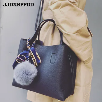 

Women Handbag PU Leather mother and son bag Messenger Shoulder Bags With Ball Toy Bolsa Feminine Female Party Shopping Handbags