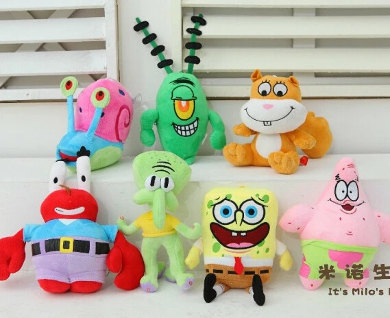 

1pc 22cm SpongeBob Squidward Tentacles Patrick Star Eugene H. Plankton snail little plush doll funny cartoon gift stuffed toy