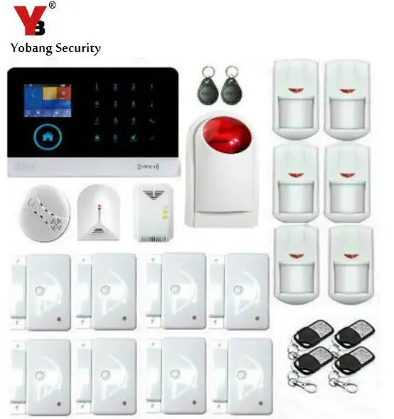 Yobang Security-APP Control WIFI GSM SMS Alarms Wireless Home Alarm Security System Gas Sensor Strobe Siren Glass Break Detector