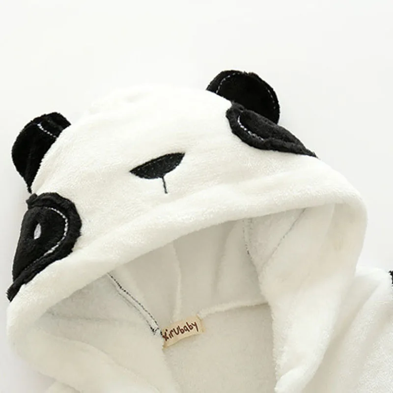 Для маленьких мальчиков и девочек пижама с дизайном «панда» с персонажами из мультфильмов детский фланелевый Халат осень-зима, одежда для сна, детские халаты детские пижамы Косплэй кигуруми