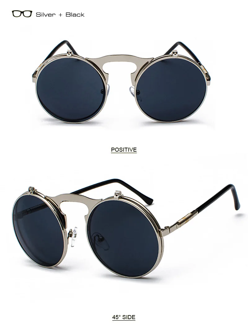 SHAUNA, маленькие размеры, складные солнцезащитные очки в стиле стимпанк для женщин, Ретро стиль, мужские весенние круглые прозрачные красные очки в стиле панк, UV400
