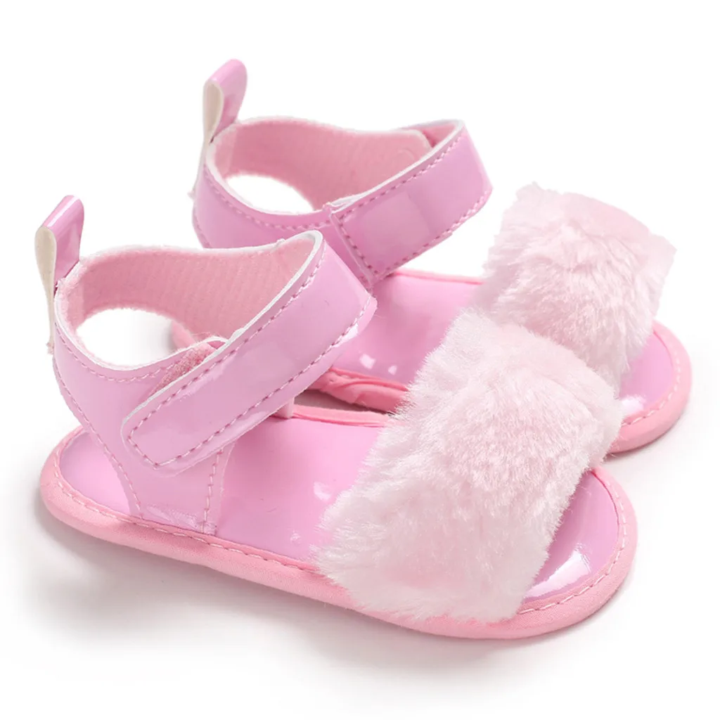 Однотонные сандалии для новорожденных девочек с мягкой подошвой, дышащие простые эластичные сандалии, обувь принцессы для малышей