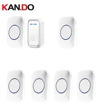 Белый звонок 6 приемников Вариант беспроводной дверной колокольчик набор на 110-220 В дверной звонок ip44 300 м дверной звонок для большого дома