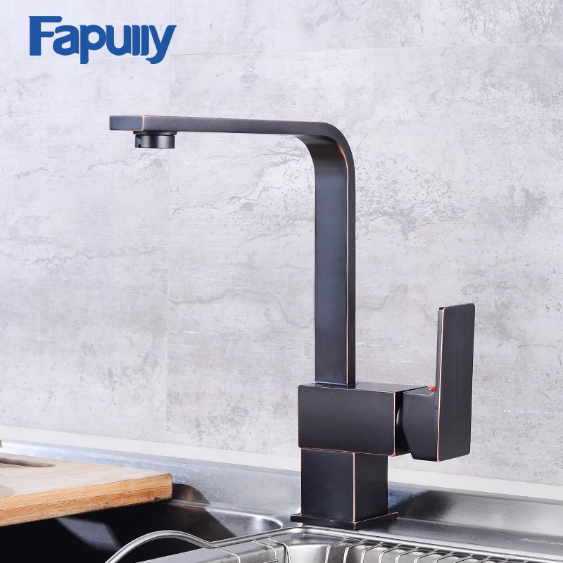 

Fapully Bathroom Basin Faucet Mixer Oil Rubbed Bronze Bathroom Sink Faucet Tap Vessel Sink Hot Cold Water Tap Mixer