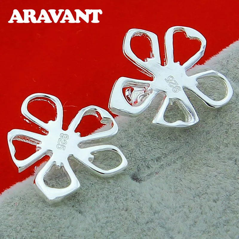 

Flowers Stud Earring 925 Silver Jewelry Earrings For Women Romantic Valentine'S Day Best Gifts