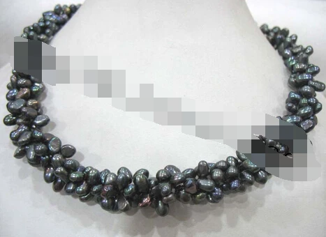 

FREE SHIPPING>>>@@ > N3746 3rows freshwater pearl baroque white necklace