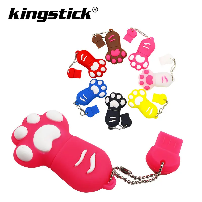 Cute Cat Claw USB Flash Drive 7 colors Pen driv Stick 4GB 8GB 16GB 32GB 64GB Memory Sticks best gift Pen Drive Flash U disk