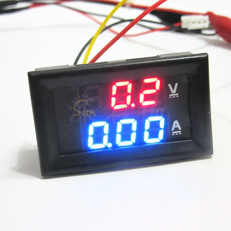 DC 0-100V 1A мини 0,2" светодиодный цифровой вольтметр Амперметр Вольт Амперметр индикатор напряжения тестер красный/синий/зеленый