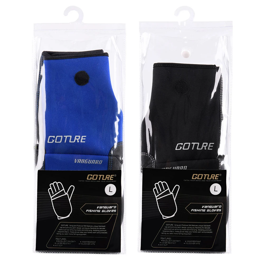 Складные рукавицы Goture VANGUARD рыболовные перчатки M // L/XL противоскользящие из