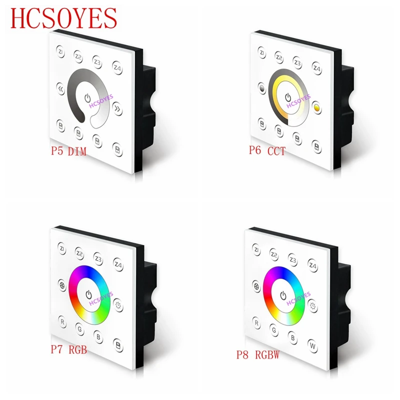 

BC P5/P6/P7/P8 DMX512 Touch panel dimming/CCT/RGB/RGBW controller for LED Strip Light Wall-mounted AC85V-265V Console Master