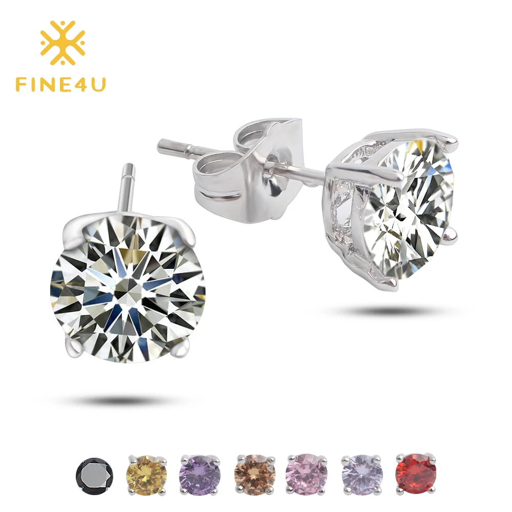 

FINE4U E066 AAA CZ Wedding Stud Earrings Sets For Women 3mm-8mm Element Earrings 2019 Trendy Party Jewelry Gifts