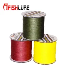 Высокое качество 500 м зеленый/желтый/серый/красный PE плетеная рыболовная леска 4 нити Afshlure супер сильная 4x PE леска pesca