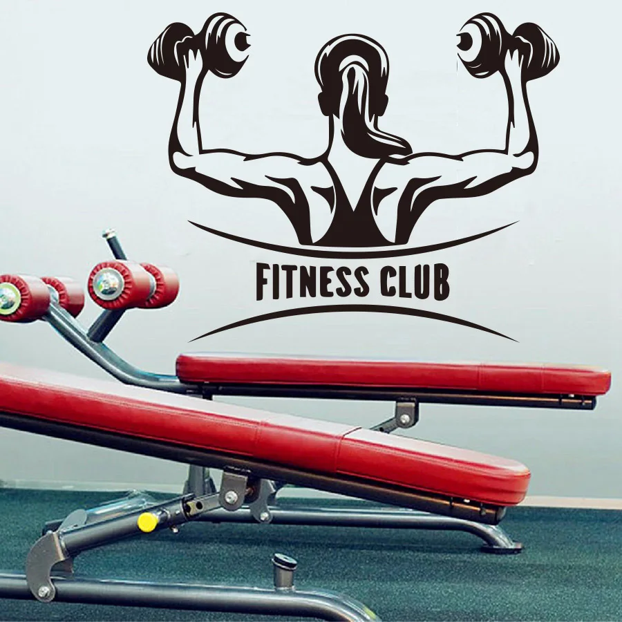 

Creative GYM Fitness Club Wall Sticker for Gym decoration Fitness Exercise Sport Wall Decal Decor girls BAR murals wallpaper