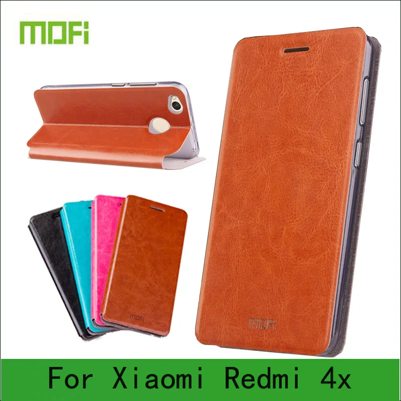

Mofi Case For Xiaomi Redmi 4X Case Book Flip Style High Quality Mobile Phone Cases For Redmi 4X Stand Cover