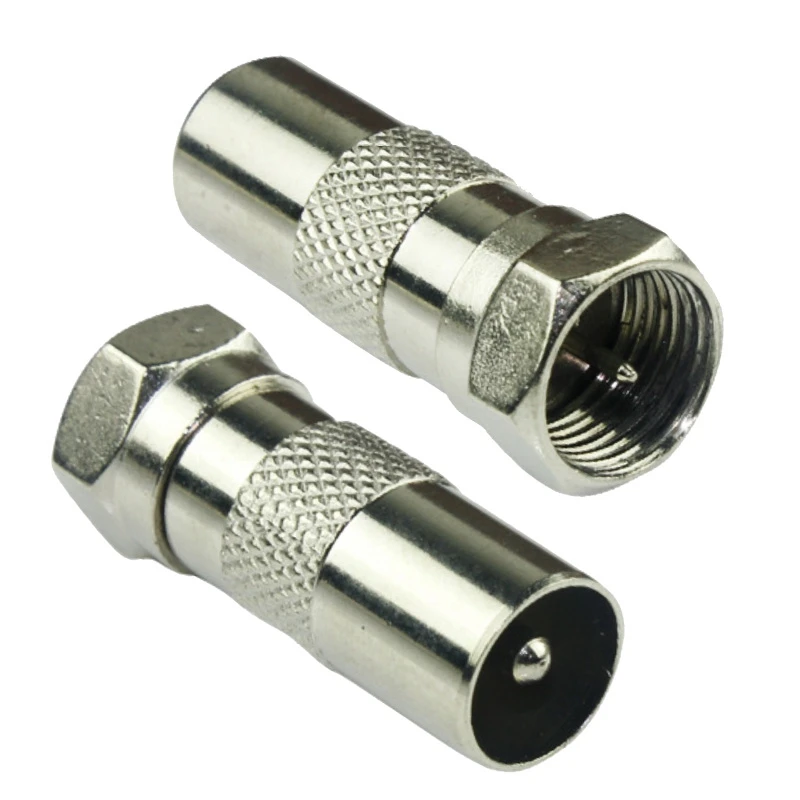 3pcs F male plug to IEC PAL DVB T TV female jack RF adapter connector