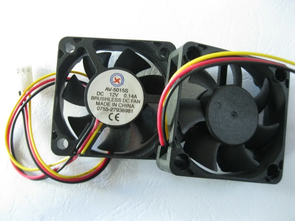 12 Pcs Brushless DC Cooling Fan 7 Blade 3 wire 5015S 12V 50x50x15mmin
