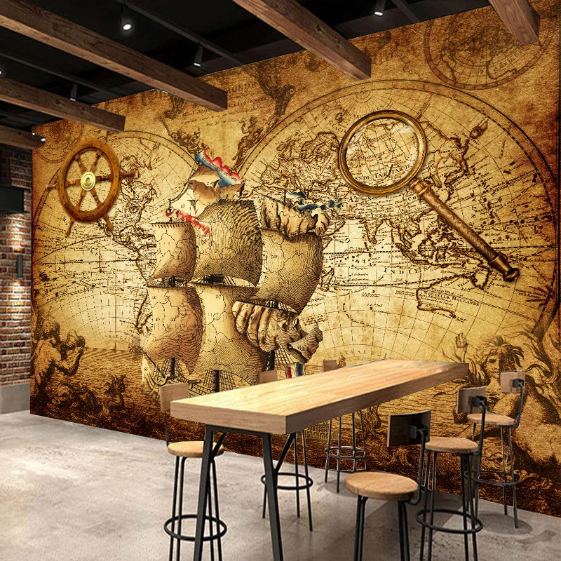 Retro Nostalgia Poster 3D Room Wallpaper Custom Mural Non