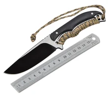 ST Fixed Blade Knife D2 Blade G10 Outdoor Survival Camping Knife Hunting Knife Tactical Utility Multitool diving cutting Tool