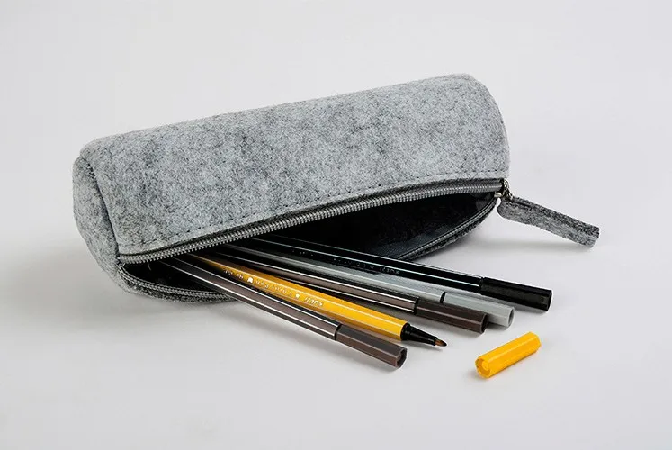 Минимализм фетровая сумка для карандашей тканевый чехол для карандашей Канцелярский мешочек кошелек хранилище сумка, школьные принадлежности офисные принадлежности коробки для карандашей