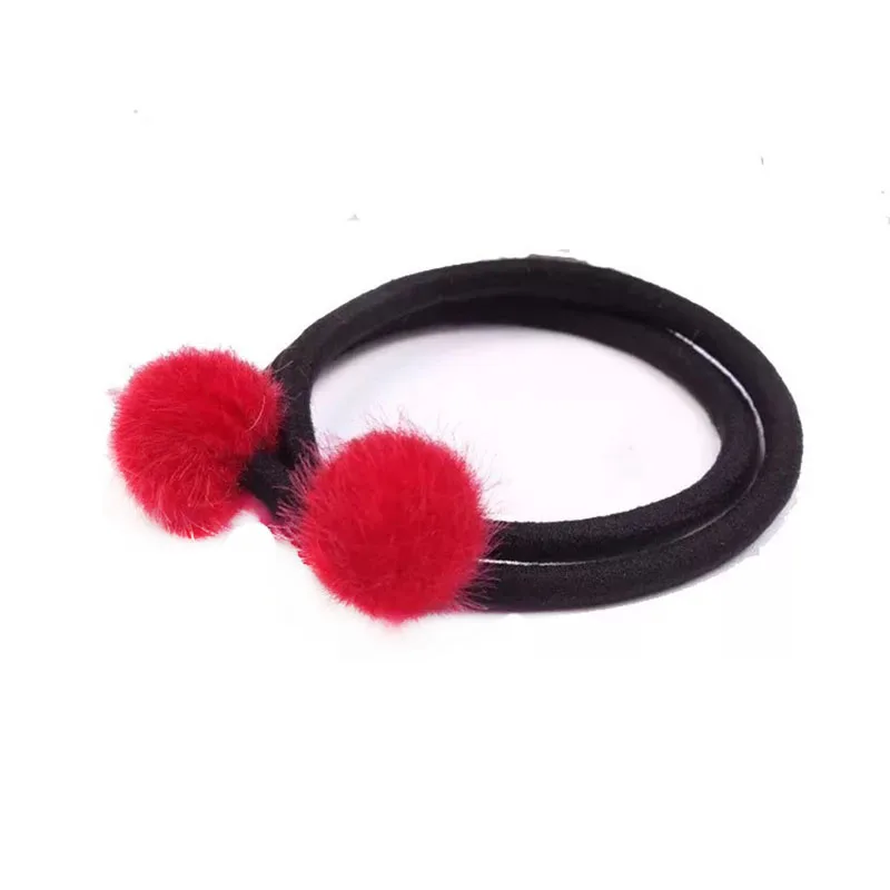 Women Fashion Elastic Hair Bands With Plush Ball Solid Colorful Girls Hairband Casual Beauty Ring Rubber Hair Accessories Women Fashion Elastic Hair Bands With Plush Ball Solid Colorful Girls Hairband Casual Beauty Ring Rubber Hair Accessories