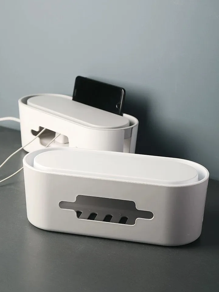 

Power Strip Cord Storage Boxes Safety Socket Outlet Board Container Electric Wire Collection Cable Organization Bin