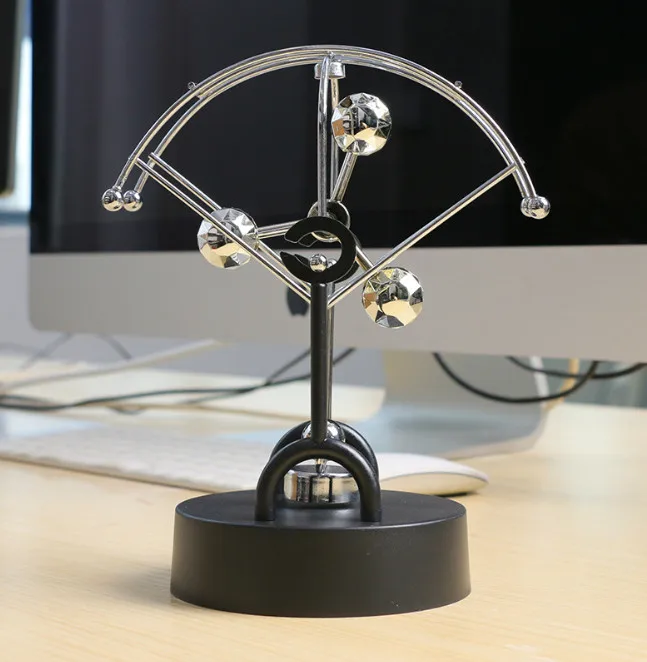 Thereisno Desk Ornament Double-Wheel Motion Chaos Balance Pendulum  Educational Gift Desk Ornaments