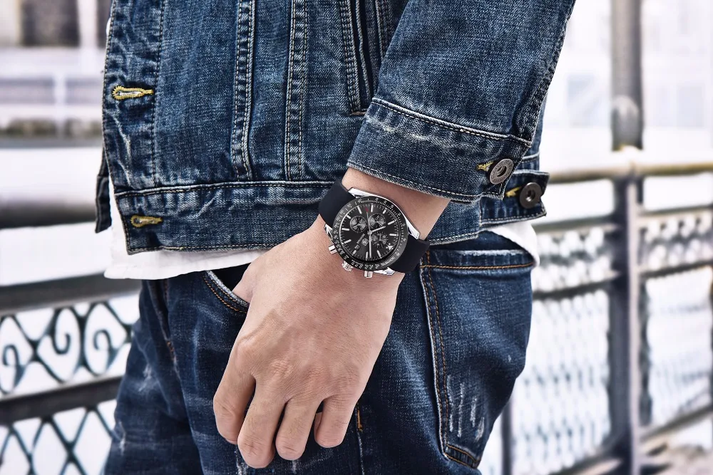 BENYAR мужские s часы лучший бренд класса люкс спортивные кварцевые часы с хронографом для мужчин силиконовый ремешок водонепроницаемые мужские часы Relogio Masculino