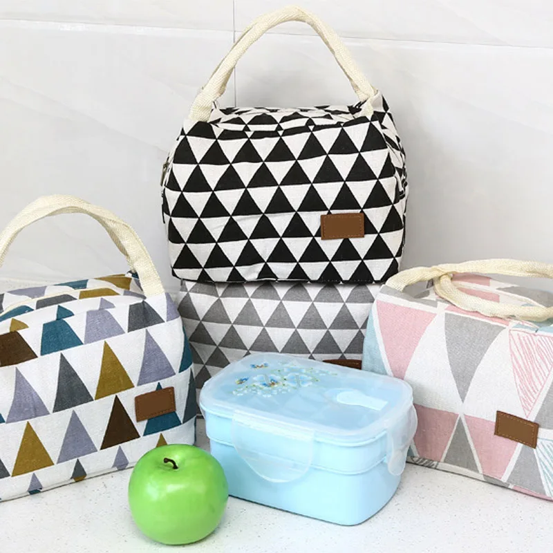 Portable Baby Insulation Bag Feeding Food Milk Thermo Linen Stripe Mummy Travel Breast Milk Keep Warm Handbag Casual Tote BB5030 (2)