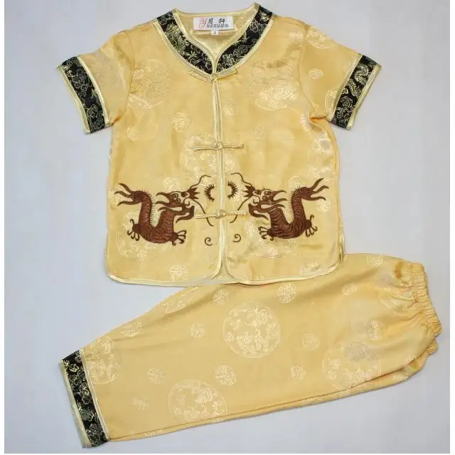 Комплекты одежды для кунг-фу китайские традиционные костюмы для маленьких мальчиков Детский кардиган футболка брюки Тан спортивный костюм Мягкая Вышивка - Цвет: B