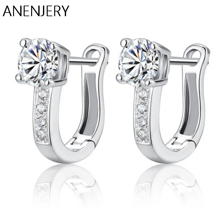 Высокое качество, хорошее ювелирное изделие, роскошные 925 серебряные серьги, u-образные циркониевые Кристальные серьги-гвоздики для женщин, brincos S-E08