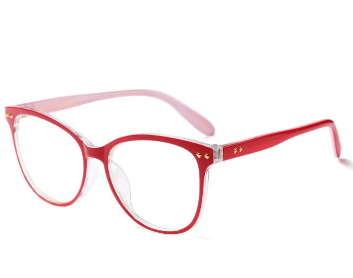 Brightzone Винтаж и Ретро корейский стиль Европейский Большой размер мужчины и женщины круглое лицо близорукость Rx простые очки оправа очки - Цвет оправы: Red White