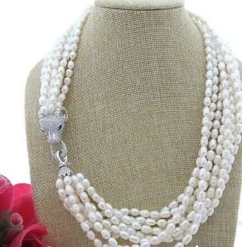 

FC111104 21'' 9Strands White Rice Pearl Necklace
