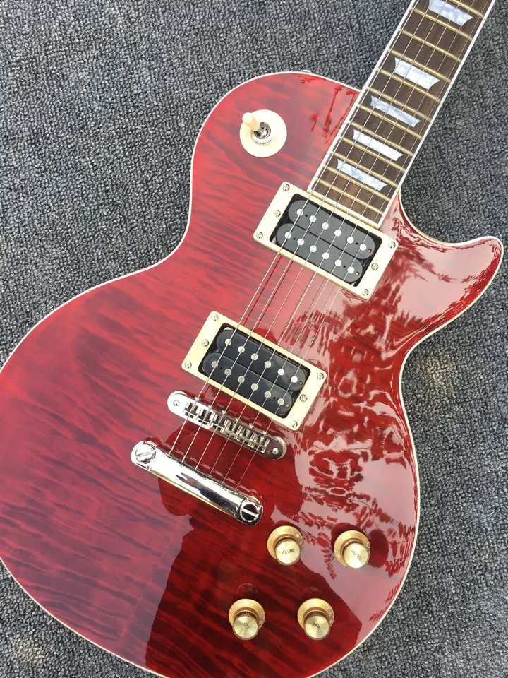 100% Real Picture CS red color Finish 6 String Standard