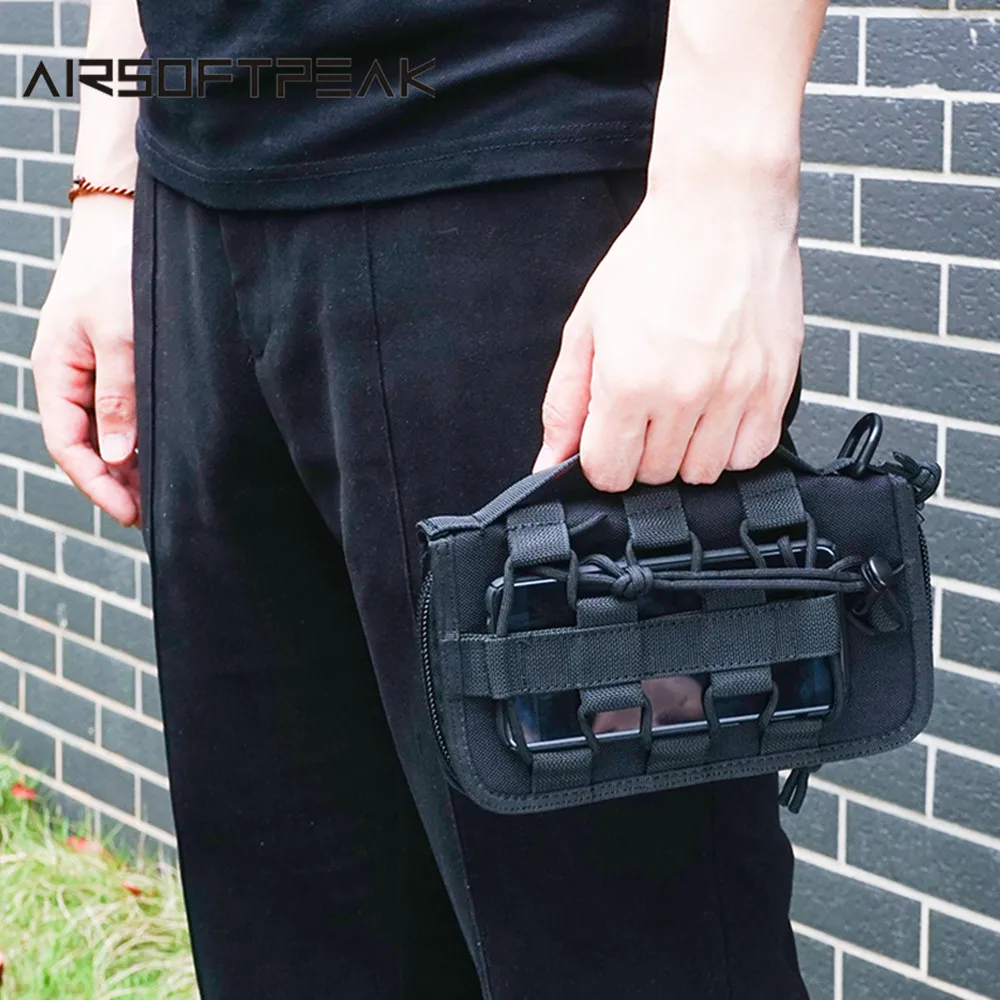 Airsoftpeak Тактический кошелек сотовый телефон Чехол Деньги карта чехол для мужчин Твердые Уличная сумка Multi-function Molle портативная охотничья