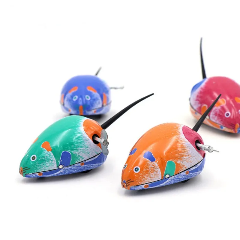 Classic Clockwork Vintage Tin Toys Mouse Wind Up Toys Mental Walking Mechanical Tin Mouse collection decoration W230